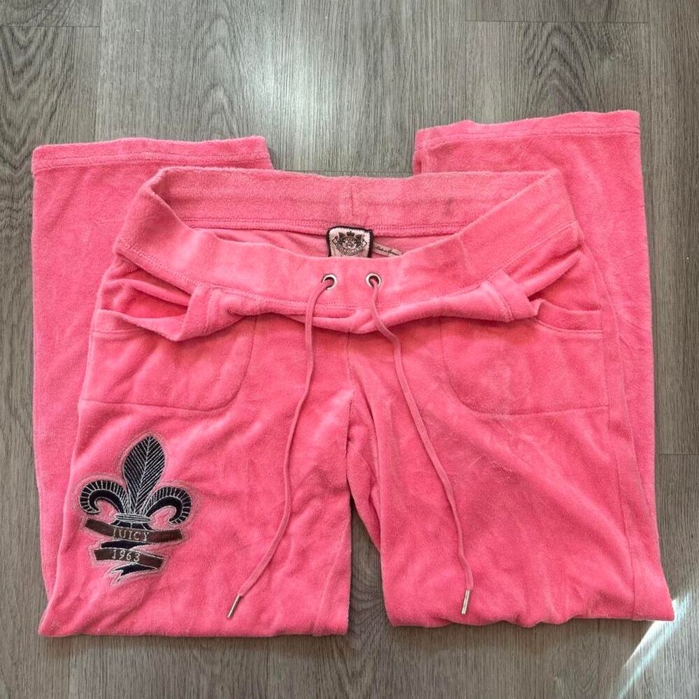 Vintage juicy couture pink low rise flare tracksuit pants
